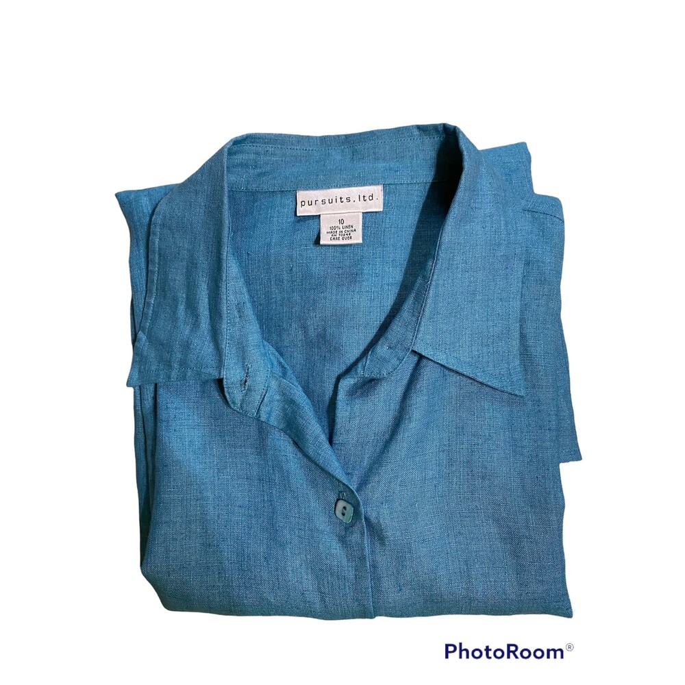 pursuits. ltd. Shirt 3/4 Sleeve Linen Size 10
